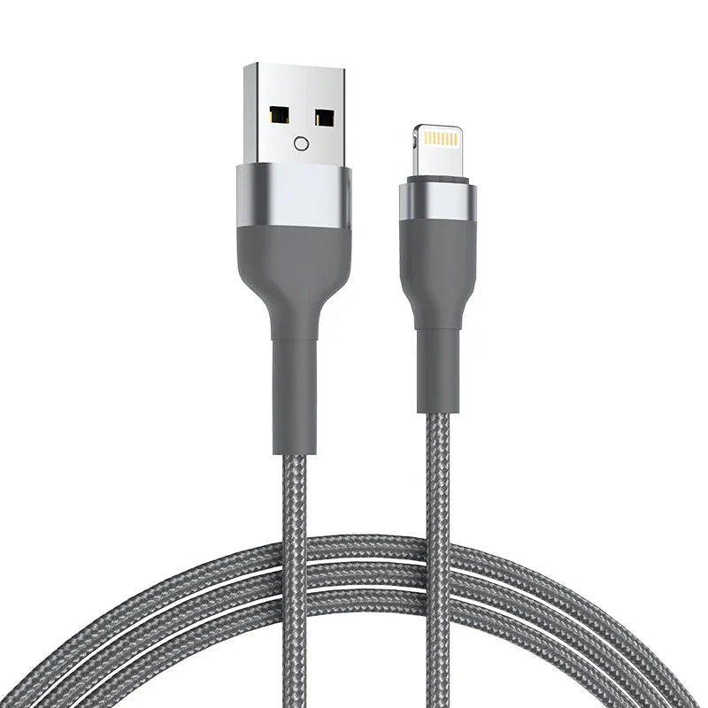 耐久性のある編み込みUSB充電ケーブル、Lightning接続対応、スマホ充電・データ転送用